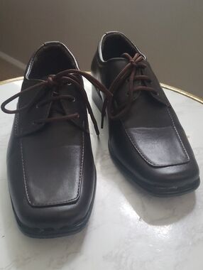 Dream Seek Kid's Brown Leather Dress Shoes